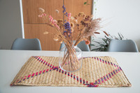 Handwoven Palm mat on dining table