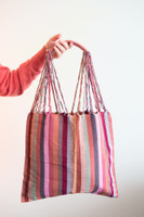 Handmade tote bag. Fashion bag that can be used as a shopping bag, it is foldable, made of cotton. Tote bag pink stripes
