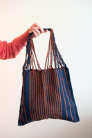 Handmade tote bag. Fashion bag that can be used as a shopping bag, it is foldable, made of cotton. Tote bag blue and orange