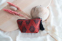 Handmade wallet. Fashion wallet made from cotton. accessory for your coins, keys, or small items. With its pocket size, you can easily put it in your handbag. Small wallet reds