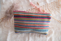 Handmade pouch. Fashion pouch or toiletry bag made from wool. Accessory for your coins, keys, or larger items. With its size, you can easily carry medium items. Large wool pouch colour lines