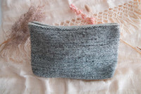 Handmade pouch. Fashion pouch or toiletry bag made from wool. Accessory for your coins, keys, or larger items. With its size, you can easily carry medium items. Large wool pouch soft grey