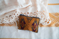 Handmade wallet. Fashion wallet made from cotton. accessory for your coins, keys, or small items. With its pocket size, you can easily put it in your handbag. Small wallet blue and orange