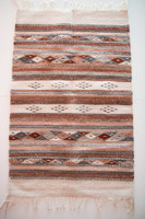 Small Wool Rug beige shades 100cm x 60cm