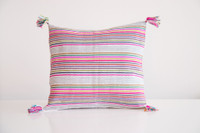 Premium handmade decorative cushion with for interior decoration and interior design. Cushion Cover white and colourful pink