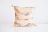 Premium handmade decorative cushion with for interior decoration and interior design. Cushion Cover beige with blue dots