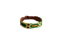 Handmade collar with colourful patterns woven by hand by artisans in Mexico. Handmade collar with colourful patterns woven by hand by artisans in Mexico.
Your furry friend will love this beautiful and unique collar. Extra large collar green, Yellow, White