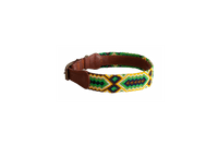 Handmade collar with colourful patterns woven by hand by artisans in Mexico. Handmade collar with colourful patterns woven by hand by artisans in Mexico.
Your furry friend will love this beautiful and unique collar. Extra large collar green, Yellow, White