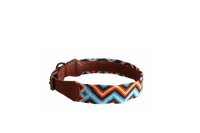 Handmade collar with colourful patterns woven by hand by artisans in Mexico. Handmade collar with colourful patterns woven by hand by artisans in Mexico. Your furry friend will love this beautiful and unique collar. Extra large dog collar  blues and reds