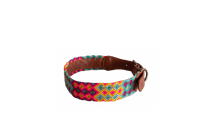 Handmade collar with colourful patterns woven by hand by artisans in Mexico. Handmade collar with colourful patterns woven by hand by artisans in Mexico. Your furry friend will love this beautiful and unique collar. Extra large dog collar aqua, pink, yellow