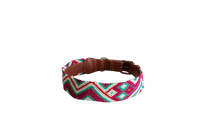 Handmade collar with colourful patterns woven by hand by artisans in Mexico. Handmade collar with colourful patterns woven by hand by artisans in Mexico. Your furry friend will love this beautiful and unique collar. Extra large dog collar  aqua, purple, white