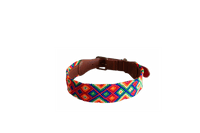 Handmade collar with colourful patterns woven by hand by artisans in Mexico. Handmade collar with colourful patterns woven by hand by artisans in Mexico. Your furry friend will love this beautiful and unique collar. Extra large dog collar blue, red, green