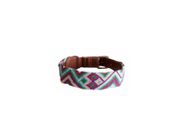 Handmade collar with colourful patterns woven by hand by artisans in Mexico. Handmade collar with colourful patterns woven by hand by artisans in Mexico.
Your furry friend will love this beautiful and unique collar. Large dog collar  green, cream, purple