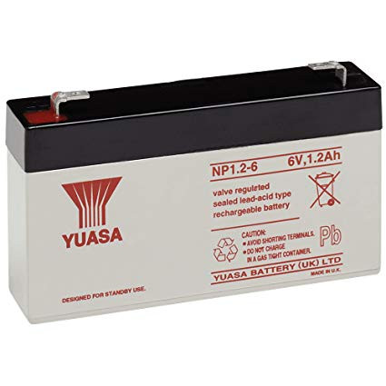 Yuasa General Purpose VRLA Battery NP1.2-6 (6V 1.2Ah) 