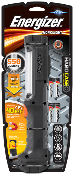 ENERGIZER HARDCASE PRO WORKLIGHT + 4x AA 550 LUMEN