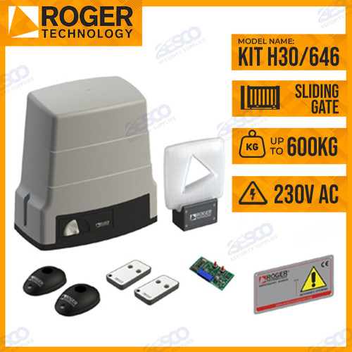 Roger Technology H30/646 230v Electric Sliding Gate Kit - 600KG