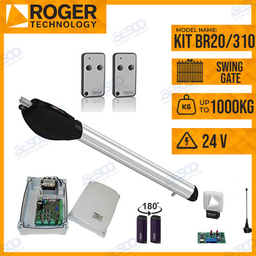 Roger Technology BR20/310S 24v BRUSHLESS Electric Gate Kit - Single