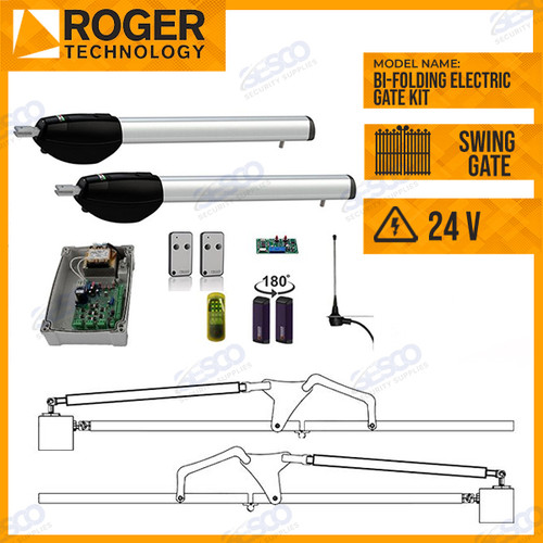 Roger Technology Bi-Folding Electric Gate Double Kit 5m Openings