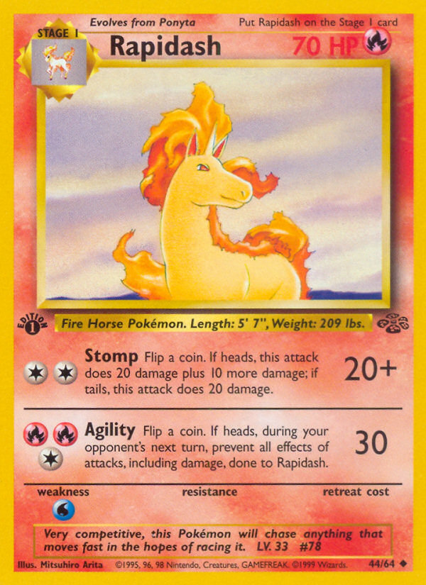 Rapidash 44/64 - Jungle 1st Edition - Game Nerdz