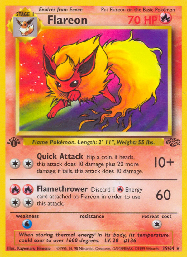 Flareon 19/64 - Jungle 1st Edition - Game Nerdz
