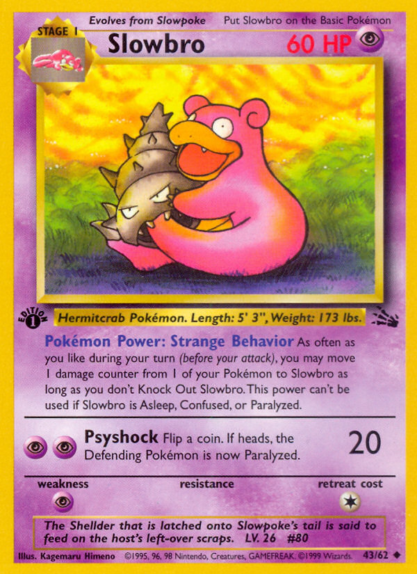 Slowbro 43/62 - Fossil 1st Edition - Game Nerdz