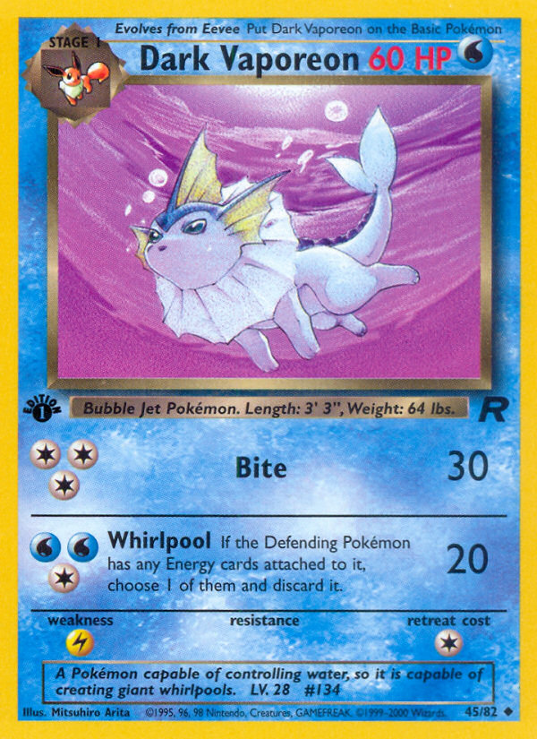 Dark Vaporeon 45/82 - Team Rocket Unlimited - Game Nerdz