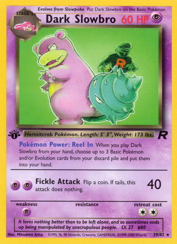 Dark Slowbro 29/82 - Team Rocket 1st Edition - Game Nerdz