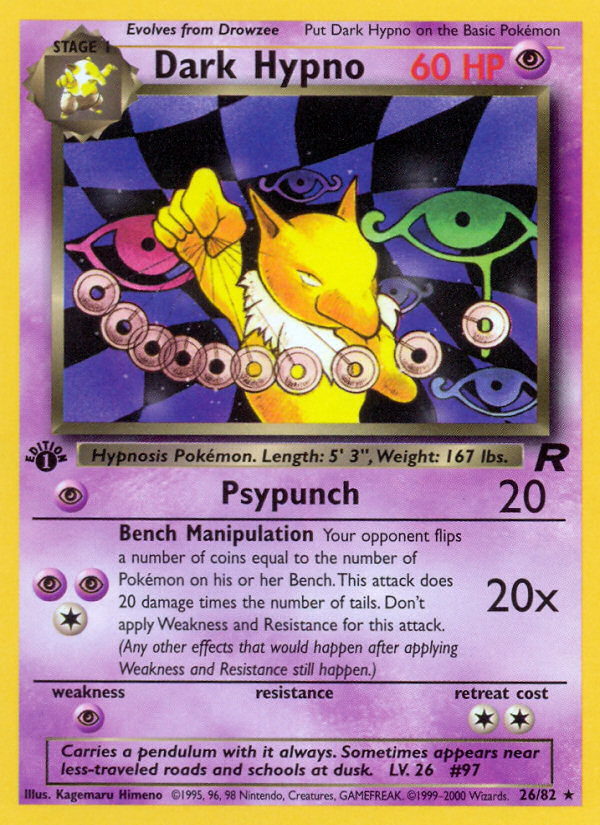 DARK HYPNO 9/82 わるいスリーパー 英語版ポケモン Dark Hypno 26/82 - Team Rocket Unlimited - Game Nerdz