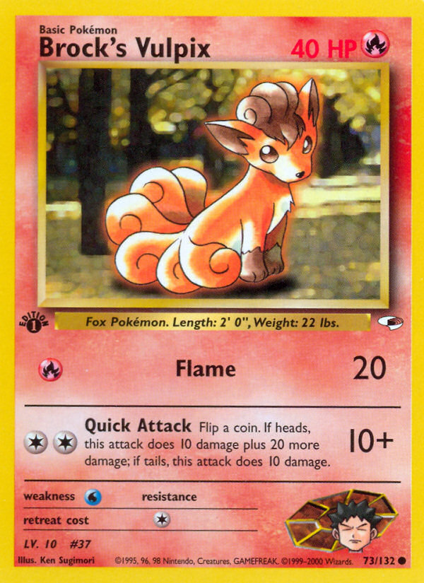 ポケカ 3box Brock's Vulpix 73/132 - Gym Heroes 1st Edition - Game Nerdz
