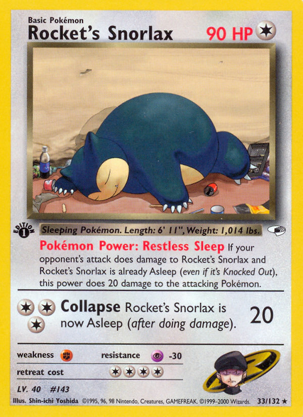 Rocket's Snorlax 33/132 ポケモンカード Rocket's Snorlax 33/132 - Gym Heroes Unlimited - Game Nerdz
