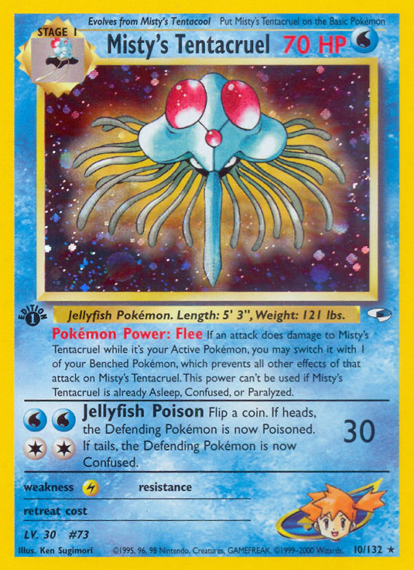 misty's tentacool pokemon card Misty's Tentacruel 10/132 - Gym Heroes Unlimited Holofoil