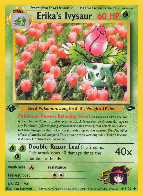 ERIKAS IVYSAUR 41/132 エリカのフシギソウ 英語版ポケモン Erika's Ivysaur 41/132 - Gym Challenge Unlimited - Game Nerdz
