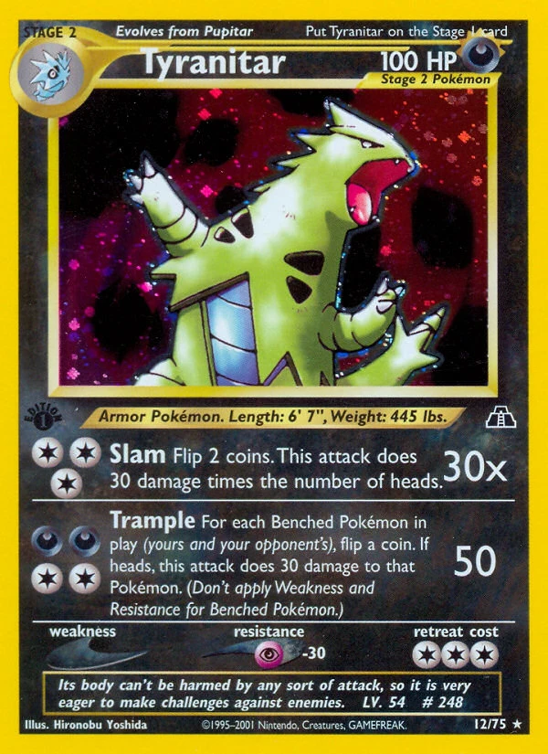 バンギラス 遺跡をこえて... Tyranitar Neo Discovery Tyranitar 12/75 - Neo Discovery 1st Edition Holofoil - Game Nerdz
