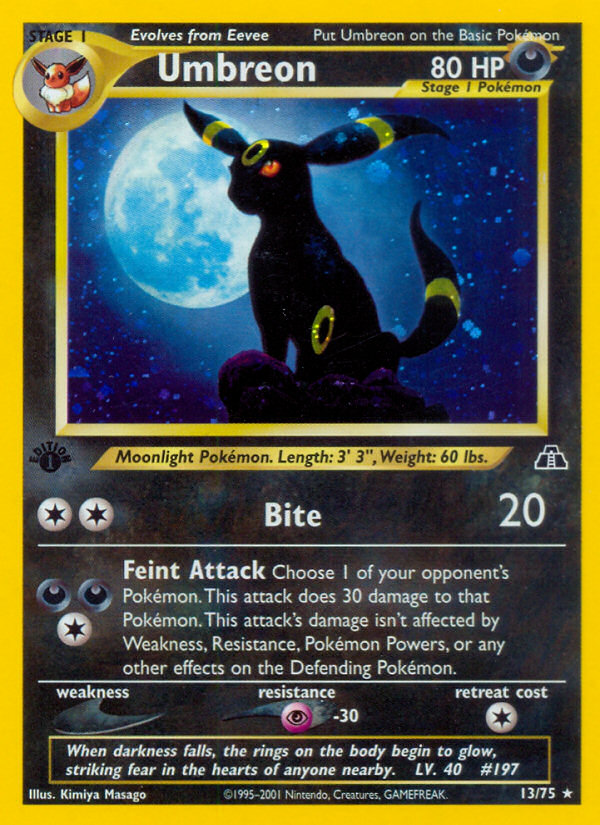 Umbreon 13/75 - Neo Discovery Unlimited Holofoil - Game Nerdz