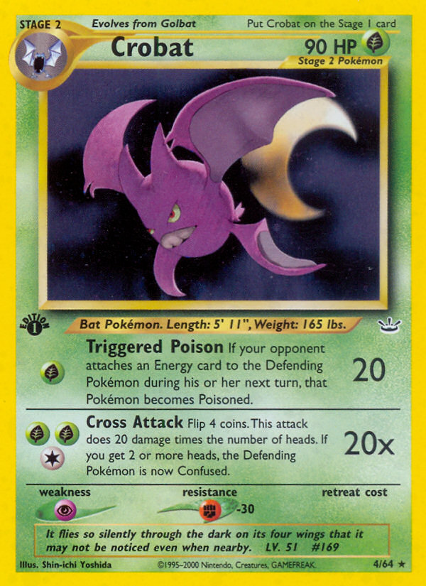 Crobat 4/64 - Neo Revelation 1st Edition Holofoil - Game Nerdz