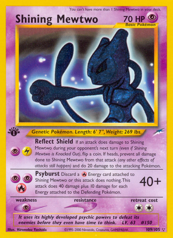 Shining Mewtwo 109/105 - Neo Destiny 1st Edition Holofoil - Game Nerdz