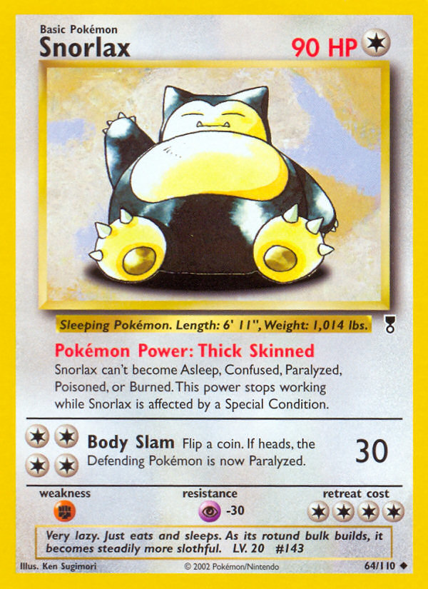 Snorlax 64/110 - Legendary Collection Reverse Holofoil - Game Nerdz