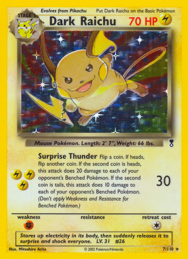 Dark Raichu 7/110 - Legendary Collection Reverse Holofoil - Game Nerdz
