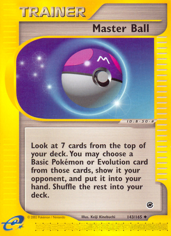 masterball holo pokemon card Master Ball 143/165 - Expedition Base Set Reverse Holofoil