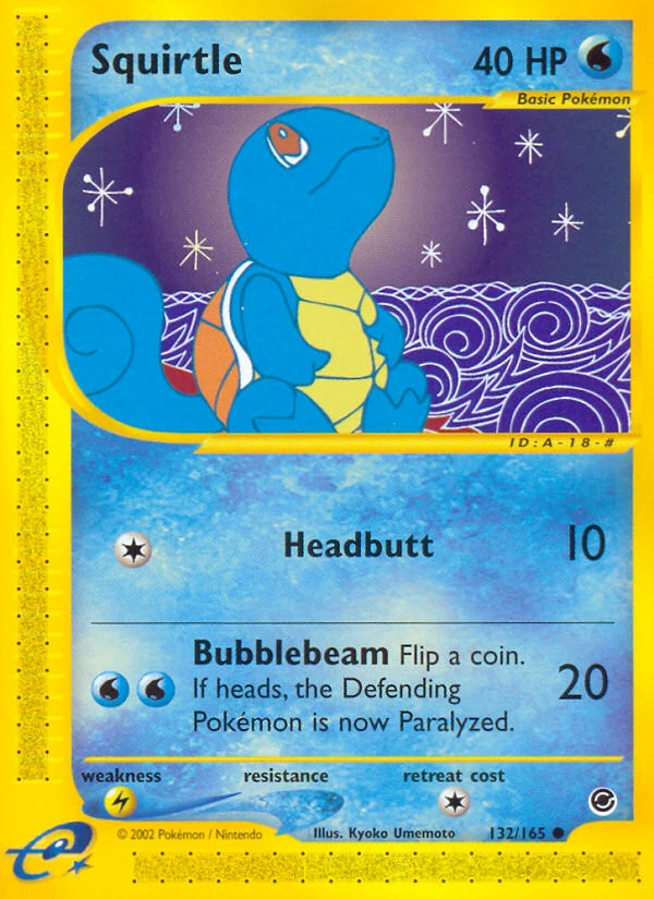 英語版 Squirtle 132/165 eシリーズ ポケモンカード　ゼニガメ Squirtle 132/165 - Expedition Base Set - Game Nerdz