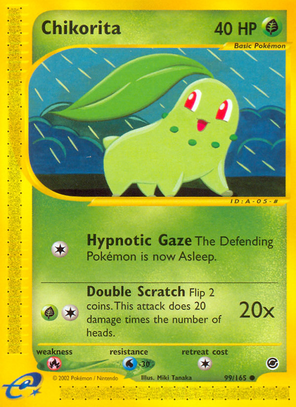 Chikorita 英語版 99/165 Chikorita 99/165 - Expedition Base Set - Game Nerdz
