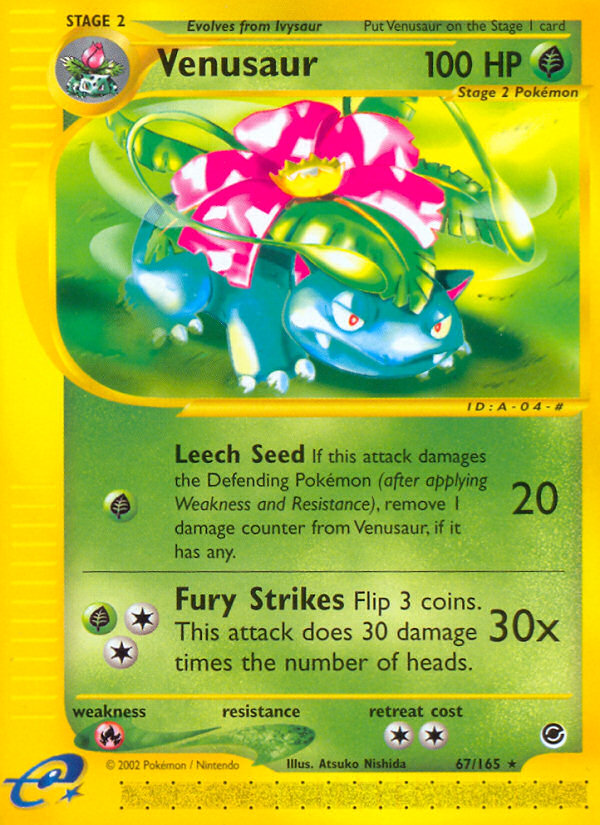 Venosaur英語版 67/165 Venusaur 67/165 - Expedition Base Set Reverse Holofoil - Game Nerdz