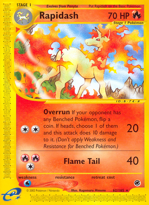 Rapidash英語版 62/165 Rapidash 62/165 - Expedition Base Set Reverse Holofoil - Game Nerdz