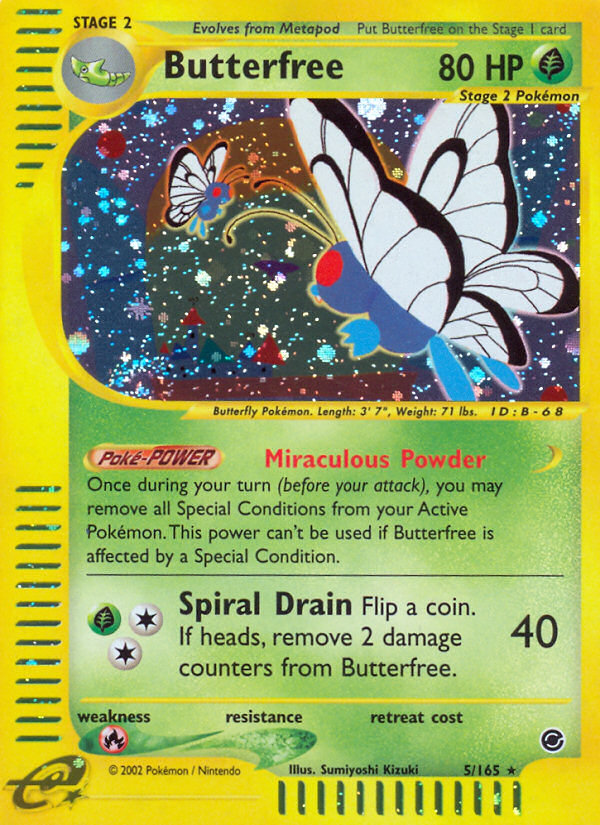 ポケモンカード バタフリー 英語版 Butterfree 5/165 Butterfree 5/165 - Expedition Base Set Reverse Holofoil - Game Nerdz
