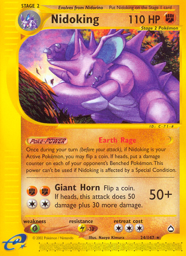 Nidoking 24/147 - Aquapolis Reverse Holofoil - Game Nerdz
