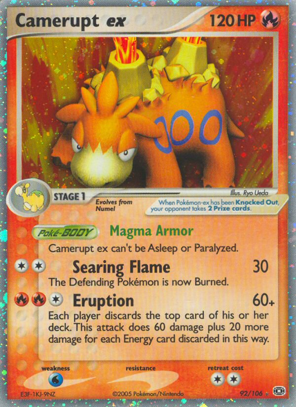 Camerupt ex 92/106 - Emerald Holofoil - Game Nerdz Camerupt ex 92/106 - Emerald Holofoil - Game Nerdz