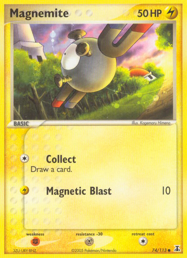 basic magnemite pokemon card Basic Magnemite HP 60 Big Explosion Attack Rarity Yellow Pokmon Card