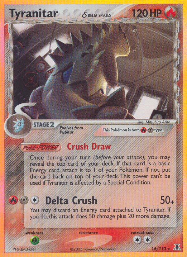 ポケモンカード Tyranitar δ-デルタ種 Tyranitar δ 16/113 - Delta Species Reverse Holofoil - Game Nerdz