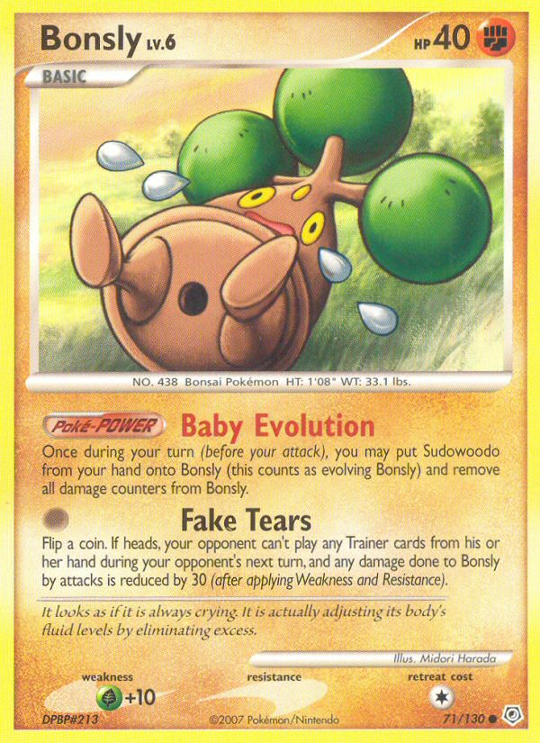 order Z7♡ Bonsly 71/130 - Diamond Pearl Reverse Holofoil - Game Nerdz
