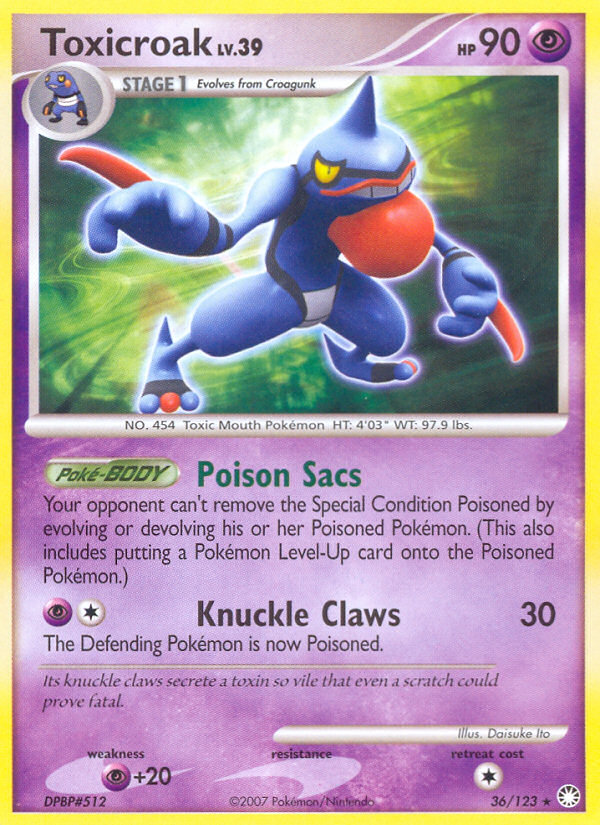 pokemon toxicroak card (049/071) Flashfire Type Toxicroak - 115/193